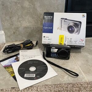 Sony Cyber-shot DSC-H55 Digital Camera Black 14.1MP 10x Optical Zoom Box READ